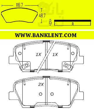 لنت ترمز عقب پیکاپ G9 پارس صادراتی PARSLENT