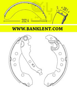 لنت ترمز عقب ال 90 فول (E2) نوع B چاک دار پارس صادراتی PARSLENT
